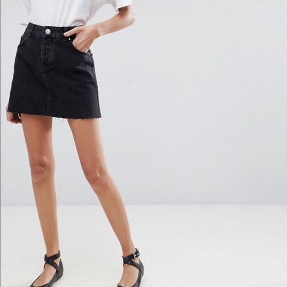 asos black denim skirt